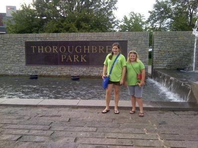 I am the one with brown hair! Here we are at the thoroughbred park in lexington!